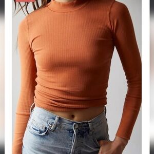 Free people long sleeve top. Size: L. Color: Spanish chestnut (warm orange)